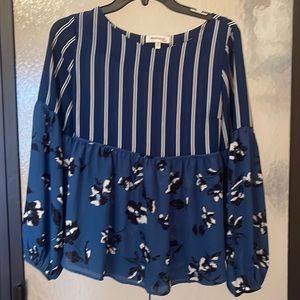 Monteau Los Angeles blouse ~ stripes and floral!